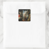 Solomon en de koningin van Sheba Vierkante Sticker (Tas)