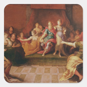 Solomon en zijn vrouwen vierkante sticker