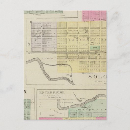 Solomon, Enterprise, Dillon, Detroit, Kansas Briefkaart (Voorkant)