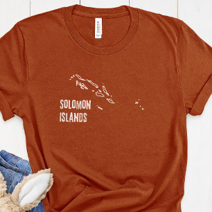 Solomon Island Landkaart Lijn Vorm Grensland T-shirt