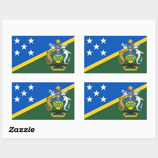 Solomon Islander Flag & wapenschild Rechthoekige Sticker (Vel)