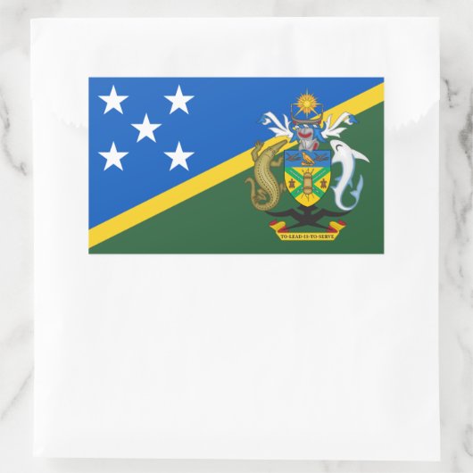 Solomon Islander Flag & wapenschild Rechthoekige Sticker (Tas)