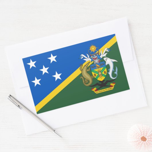 Solomon Islander Flag & wapenschild Rechthoekige Sticker (Envelop)