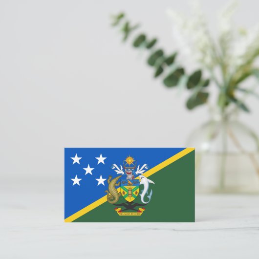 Solomon Islander Flag & wapenschild Visitekaartje (Staand voorkant)