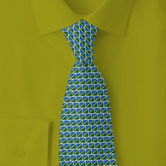 Solomon Islands Flag Brick Pattern Stropdas