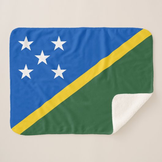 Solomon Islands Flag Sherpa Deken (Voorkant (horizontaal))
