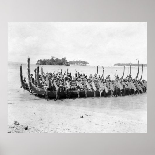 Solomon Islands War Canoe, 1922 Poster (Voorkant)