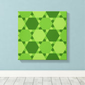 Solomon Seal Star van David Optical Illusion Canvas Afdruk (Insitu (Houten vloer))