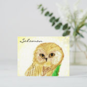 Solomon the Wise Owl from the Sara Books Briefkaart (Staand voorkant)
