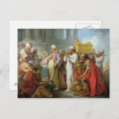 Solomon voor de ark van het convenant, 1747 briefkaart (Voorkant / Achterkant)