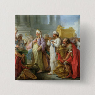 Solomon voor de ark van het convenant, 1747 vierkante button 5,1 cm