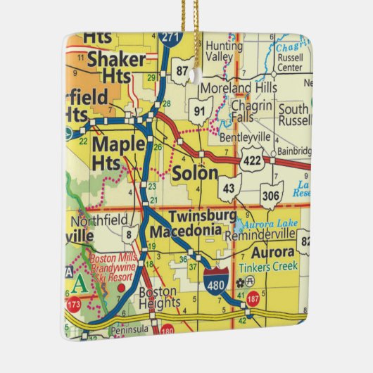 Solon Ohio Road Map Keramisch Ornament (Rechts)