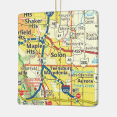 Solon Ohio Road Map Keramisch Ornament (Links)