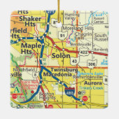 Solon Ohio Road Map Keramisch Ornament (Achterkant)