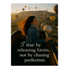  Solos Flight:Solo Woman Balloon Ride Wall Art Perfect Poster