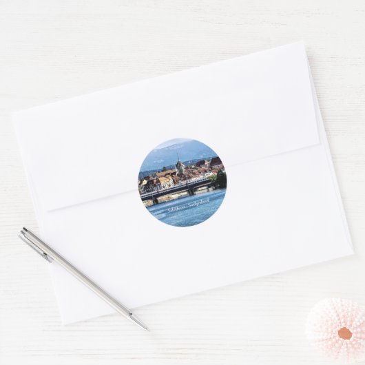 Solothurn, Zwitserland landschapsfoto Ronde Sticker (Envelop)