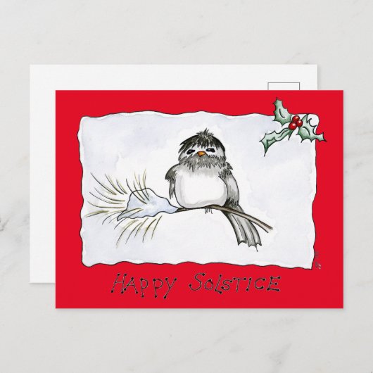 Solstice Chickadee Briefkaart (Voorkant / Achterkant)