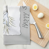 Solstice Chickadee Theedoek (Quarter Fold)