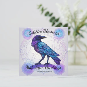 Solstice Crow Serenade Gepersonaliseerde Midwinter Kaart
