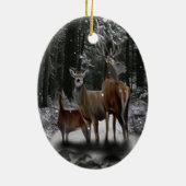 Solstice Deer Family Keramisch Ornament (Achterkant)