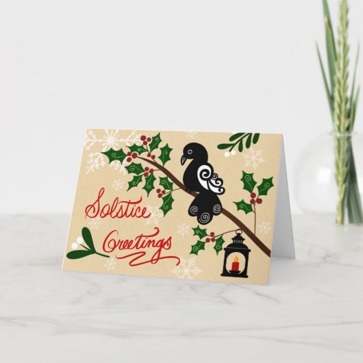 Solstice Greetings Holiday Card  Feestdagen Kaart (Voorkant)