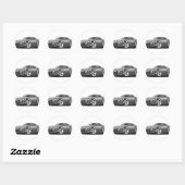 Solstice Grijze Auto Ronde Sticker (Vel)