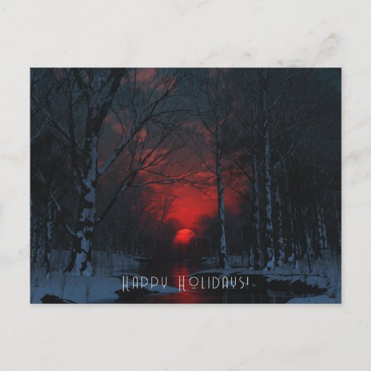 Solstice Platte Kerst Kaart (Voorkant)