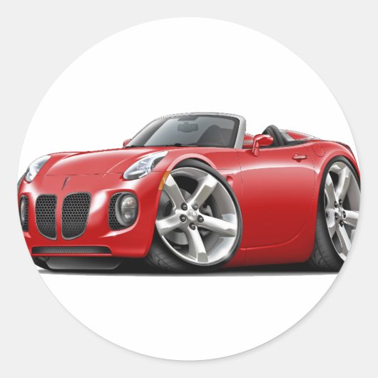 Solstice Red Convertible Ronde Sticker (Voorkant)