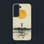 Solstice Reflection Telefoonhoes Samsung Galaxy Hoesje<br><div class="desc">Een eenzame zon reflecteert over kalme wateren in een minimale scène die stilte en zachte introspectie oproept.</div>
