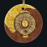 Solstice Sky - collage Keramisch Ornament<br><div class="desc">Solstice Sky is een mini collage [4"X4"] die is ontwikkeld voor de vierde jaarlijkse uitdaging van 30/30 [2012] die cadeaus door 30 artiesten uitvoeren, waardoor 30 stukken worden gecreëerd in 30 dagen juni, met meer dan 1000 stuks; schilderijen en gemengde media op doek en papier, fotografie, 3D-beeldhouwkunst en nog veel...</div>