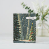 Solstice Spruce Gepersonaliseerde Kerstmis Briefkaart (Staand voorkant)