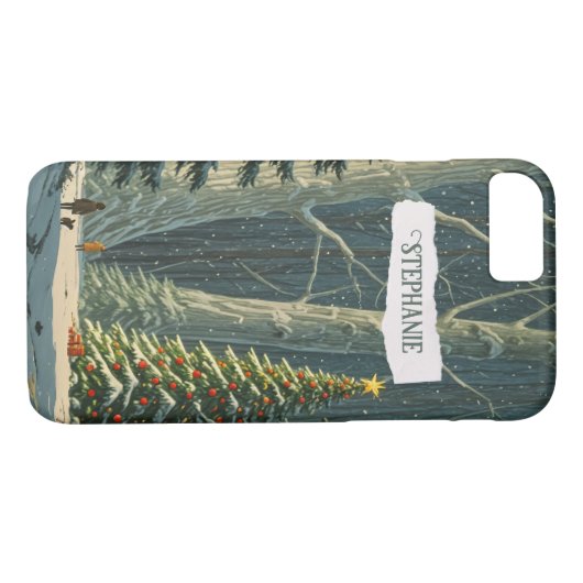 Solstice Spruce Gepersonaliseerde Kerstmis Case-Mate iPhone Case (Achterkant (Horizontaal))