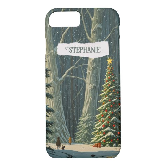Solstice Spruce Gepersonaliseerde Kerstmis Case-Mate iPhone Case (Achterkant)