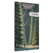 Solstice Spruce Gepersonaliseerde Kerstmis Klembord (Rechts)