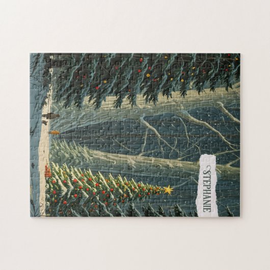 Solstice Spruce Gepersonaliseerde Kerstmis Legpuzzel (Horizontaal)