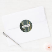 Solstice Spruce Gepersonaliseerde Kerstmis Ronde Sticker (Envelop)