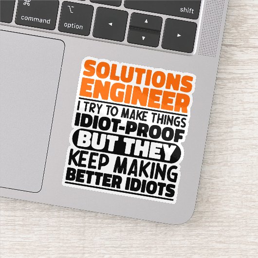 Solutions Engineer Ik probeer het grappig cool te Sticker (Detail)