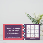 Solvable Sudoku Birthday Invitation Kaart (Staand voorkant)