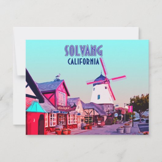 Solvang Danish Downtown California Flat Kaart (Voorkant)