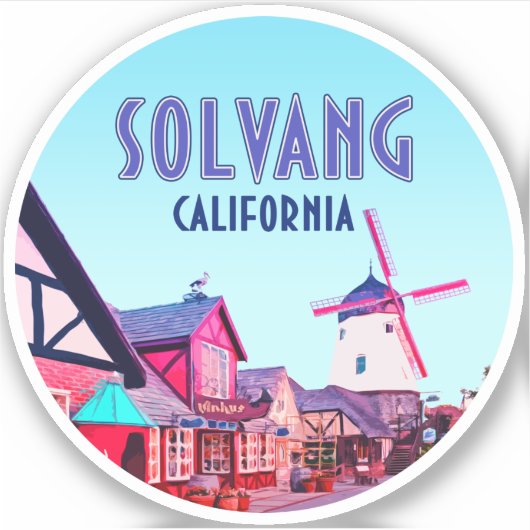 Solvang Danish Downtown California  Sticker (Voorkant)