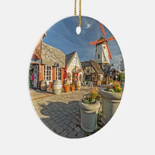 Solvang Windmill Uitzicht Keramisch Ornament (Rechts)