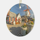 Solvang Windmill Uitzicht Keramisch Ornament (Links)