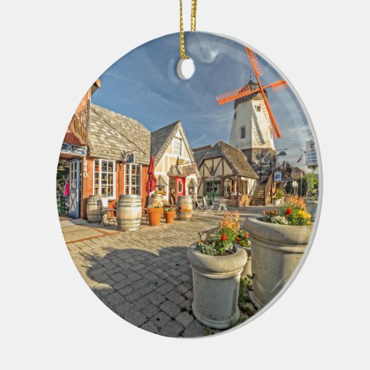 Solvang Windmill Uitzicht Keramisch Ornament (Links)
