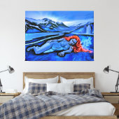 "Sólvátra" - Vlam onder het ijs Canvas Afdruk (Insitu (Slaapkamer))