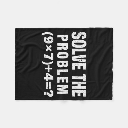 Solve The Problem (9×7)+4=_ Funny Math Teacher Fleece Deken (Voorkant (Horizontaal))