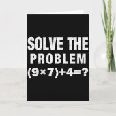 Solve The Problem (9×7)+4=_ Funny Math Teacher Kaart (Voorkant)