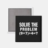 Solve The Problem (9×7)+4=_ Funny Math Teacher Magneet (Voorkant / Achterkant)