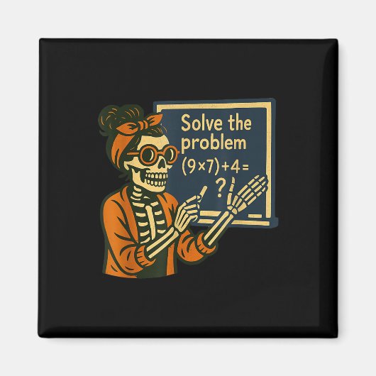 Solve The Problem 9x7+4 67 Meme Six Seven Skeleton Magneet (Voorkant)