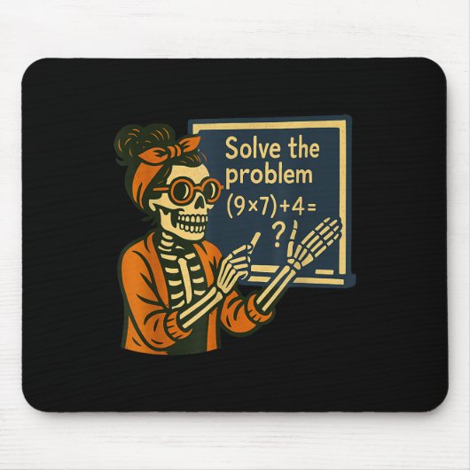Solve The Problem 9x7+4 67 Meme Six Seven Skeleton Muismat (Voorkant)