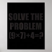 Solve The Problem Funny 67 Meme Brainrot Math Teac Poster (Voorkant)